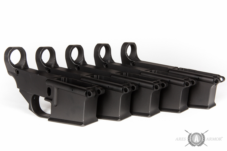 80% AR15 Anodized Billet Lowers - 5 Pack